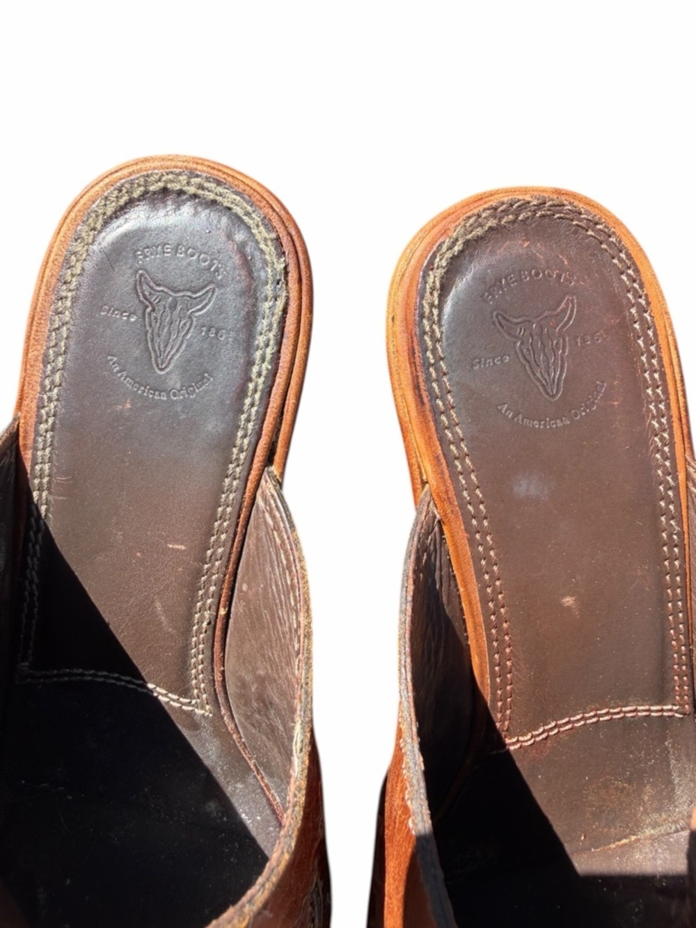 Frye  Leather western distressed mules 6.5 - Picture 5 of 9